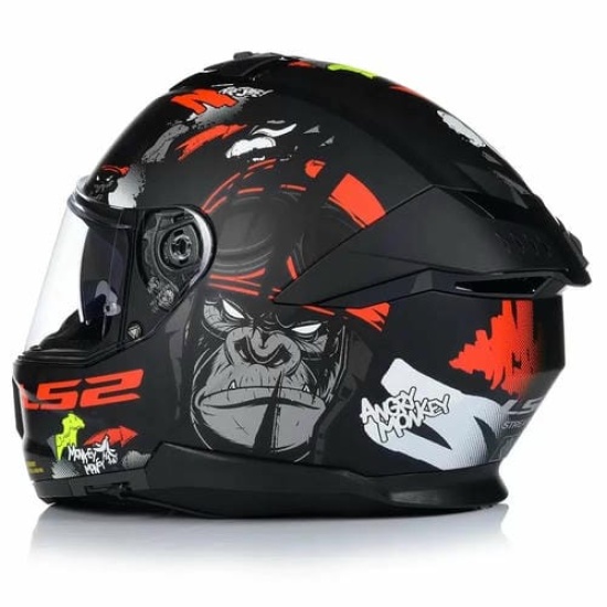 Большое фото товара - Шлем LS2 FF808 STREAM 2 ANGRY MONKEY, XXL, Matt Black Red, 1680820310060. Вариант №4