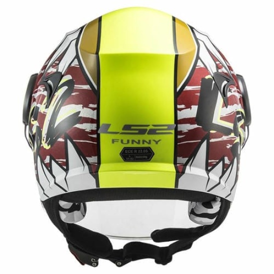 Большое фото товара - Шлем LS2 OF602 FUNNY CRUNCH, M, White H-V Yellow, 3060221540030. Вариант №2