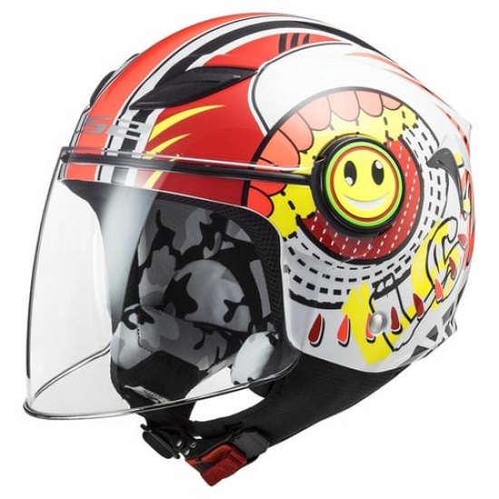Большое фото товара - Шлем LS2 OF602 FUNNY SLUCH, L, Red White, 3060222320040. Вариант №1