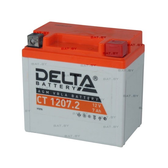 Большое фото товара - Delta CT 1207,2 (7 а/ч) св.ст. мотоциклетная аккумуляторная батарея., 396. Вариант №1