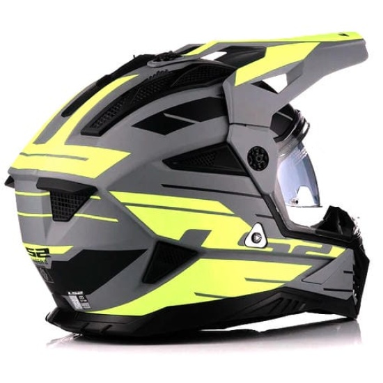 Большое фото товара - Шлем LS2 MX702 PIONEER 2 NAMIB, XS, Matt Grey H-V Yellow, 4670221540010. Вариант №4