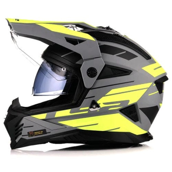 Большое фото товара - Шлем LS2 MX702 PIONEER 2 NAMIB, XS, Matt Grey H-V Yellow, 4670221540010. Вариант №5