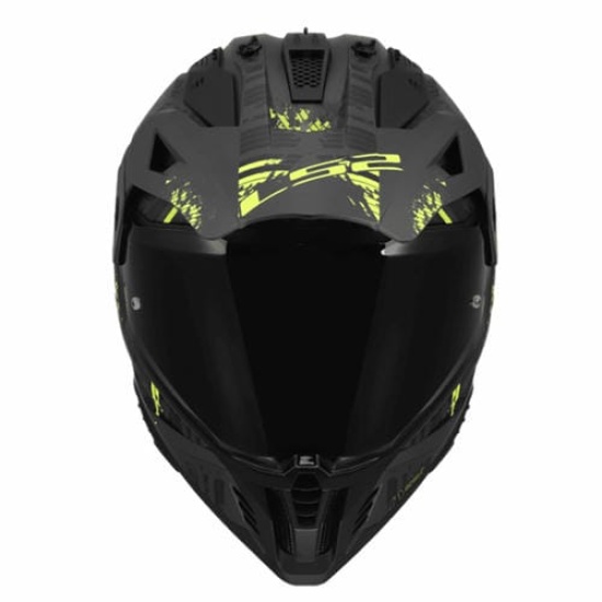 Большое фото товара - Шлем LS2 MX702 PIONEER 2 CRAZY, XS, Matt Black H-V Yellow, 4670223540010. Вариант №4