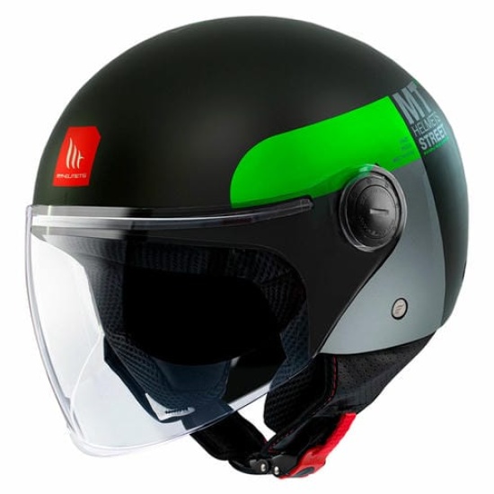 Большое фото товара - Шлем MT STREET S INBOARD, S, Matt Black Green, 8434639179004. Вариант №1