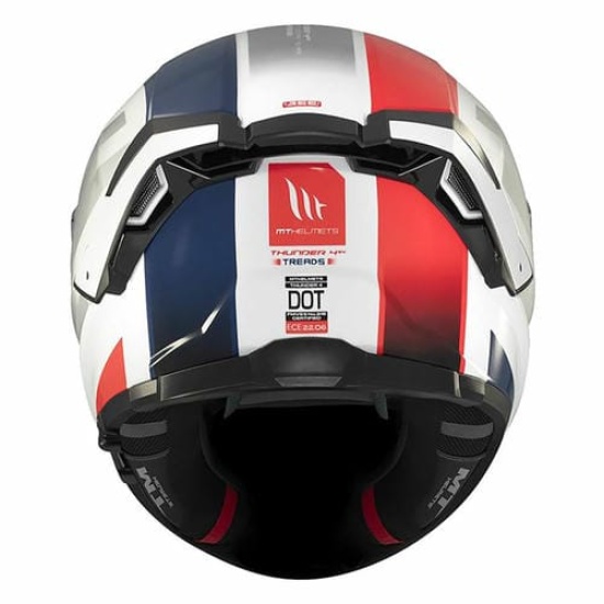 Большое фото товара - Шлем MT THUNDER 4 SV TREADS XL, Gloss White Blue, 8434639216730. Вариант №7