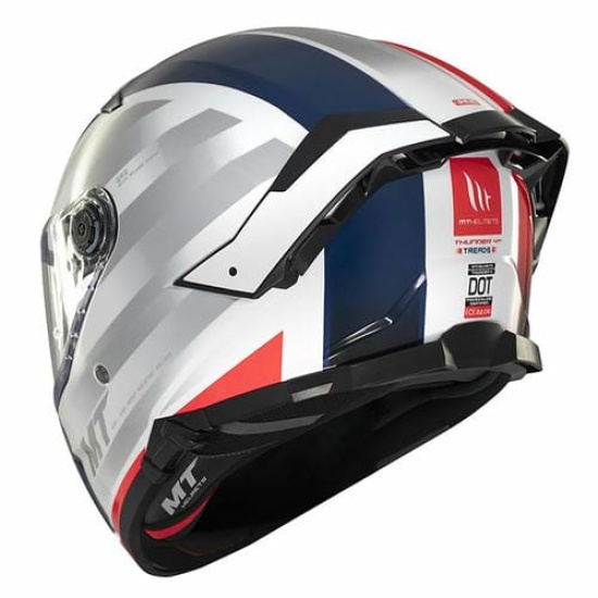 Большое фото товара - Шлем MT THUNDER 4 SV TREADS XL, Gloss White Blue, 8434639216730. Вариант №8