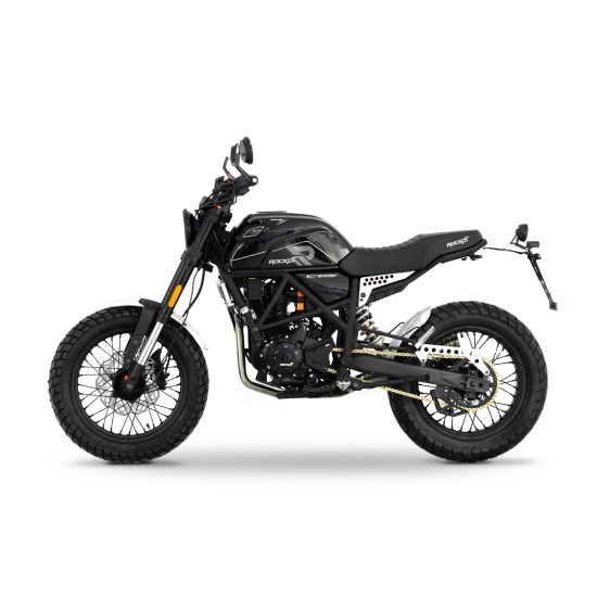 Большое фото товара - Мотоцикл дорожный ROCKOT SCRAMBLER (черный глянцевый), RM000443703. Вариант №1